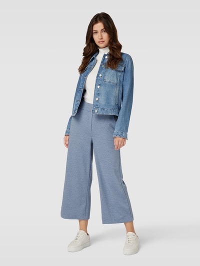 Jake*s Casual Culotte met fijn all-over motief Jeansblauw - 1