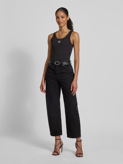 HUGO Mom Fit Jeans mit weitem Bein und Eingrifftaschen Modell 'Gimine' Black 1