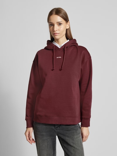 Jake*s Casual Oversized Hoodie mit Statement-Print Bordeaux 4