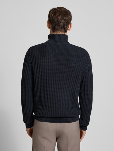 SELECTED HOMME Regular Fit Rollkragenpullover in Waffel-Struktur Modell 'TOM' Marine 5