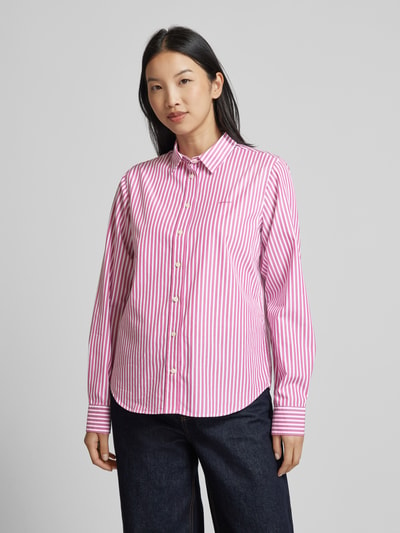 Gant Overhemdblouse met labelstitching Fuchsia - 4