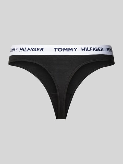 TOMMY HILFIGER Stringi z elastycznym pasem z logo Czarny 3