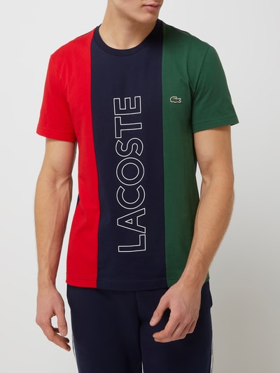 Lacoste T-shirt o kroju regular fit z bawełny  Granatowy 4