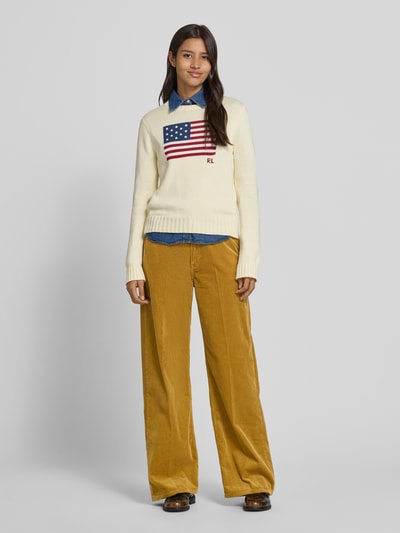 Polo Ralph Lauren Spodnie sztruksowe z szerokimi nogawkami i 5 kieszeniami Camel 1