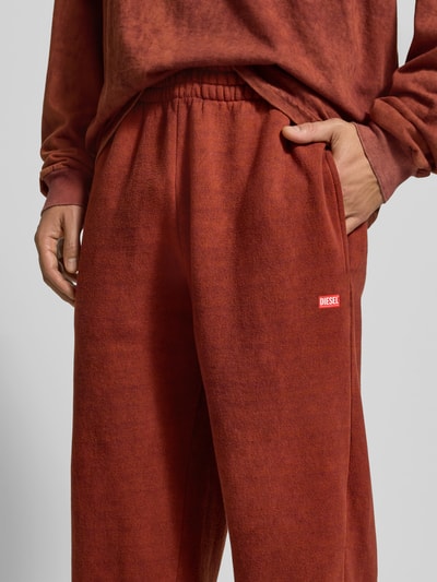 Diesel Sweathose mit Label-Print Rostrot 3