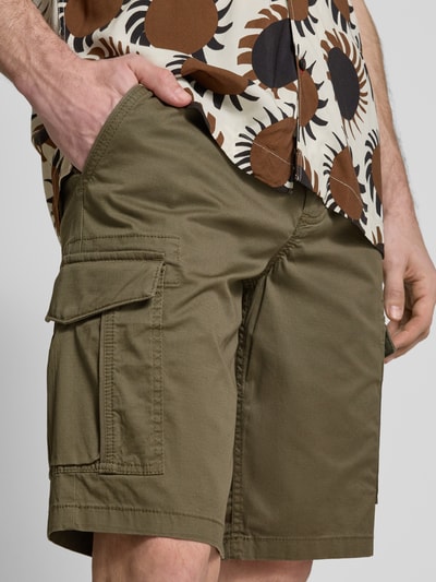 Tom Tailor Regular Fit Cargoshorts aus Baumwoll-Mix Oliv 3