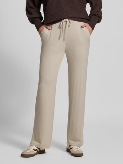 Marc O'Polo Spodnie sportowe o szerokim kroju z mieszanki modalu Beżowy melanż 3