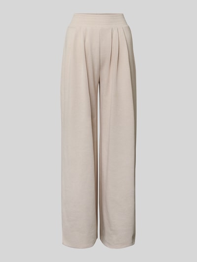 Produktfoto, Wide Fit Stoffhose mit gelegten Falten von Christian Berg Woman, beżowy materiał z bawełną, szeroki krój, elastyczny pas