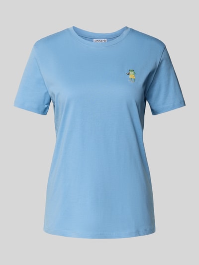 Jake*s Casual T-shirt z wyhaftowanym motywem Błękitno-niebieski 2