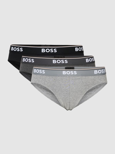 BOSS Slip mit Label-Details im 3er-Pack Modell 'Power' Dunkelgrau 2