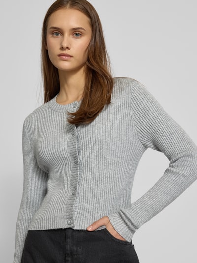 Only Kurtka z dzianiny o kroju regular fit z mieszanki wiskozy model ‘KATIA’ Jasnoszary melanż 3