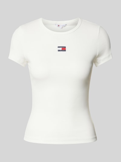 Tommy Jeans T-Shirt mit Label-Stitching Weiss 1