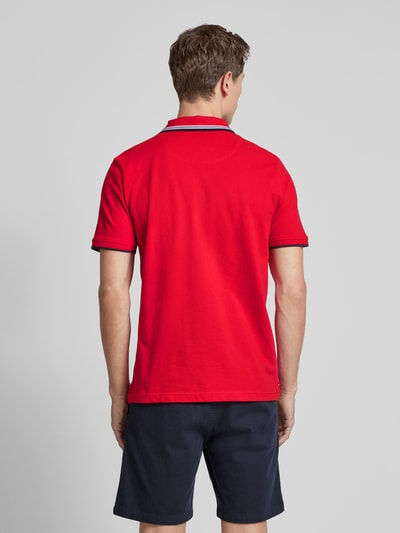 Fynch-Hatton Regular Fit Poloshirt mit Kontraststreifen Rot 5