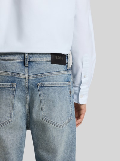 BOSS straight fit jeans van katoenmix Jeansblauw - 3