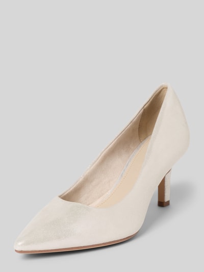 Produktfoto, Pumps aus echtem Leder von Tamaris, unifarbene Optik, spitze Schuhform, Stiletto-Absatz, strukturierte Sohle