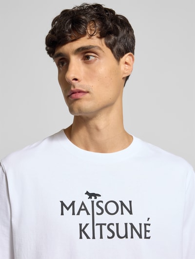 MAISON KITSUNÉ Regular Fit T-Shirt aus reiner Baumwolle Weiss 3