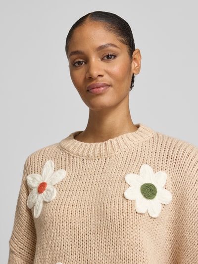 Apricot Strickpullover mit gerippten Abschlüssen Sand 3