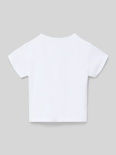 Productfoto, T-Shirt uit zuivere katoen van Mayoral, wit met korte mouwen, rechte fit, ruglengte maat 116: 37 cm