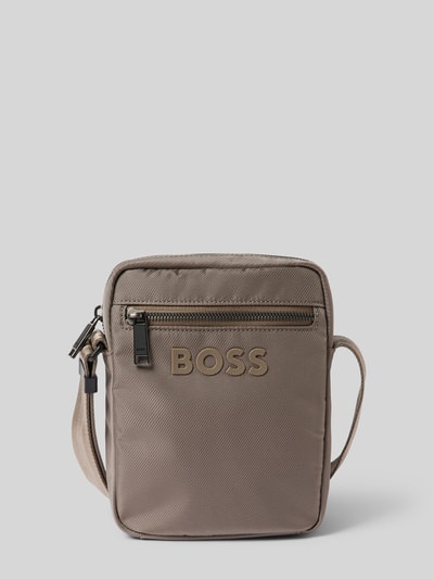 BOSS Umhängetasche mit Label-Print Modell 'Catch_3.0' Taupe 1