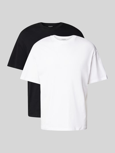 Jack & Jones T-Shirt mit Rundhalsausschnitt Modell 'BRADLEY' im 2er-Pack Black 1