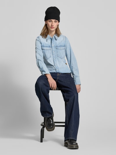 G-Star Raw Slim Fit Jeansbluse mit Brustpattentaschen Modell 'Western shirt' Hellblau 1