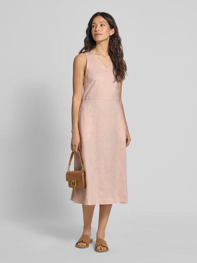 BOSS Orange Midikleid mit V-Ausschnitt Modell 'Dasico' Hellrosa 1