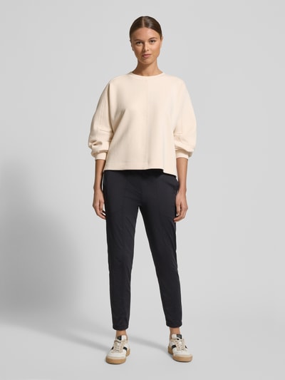 Marc Cain Oversized sweatshirt met ribboorden Zand - 1