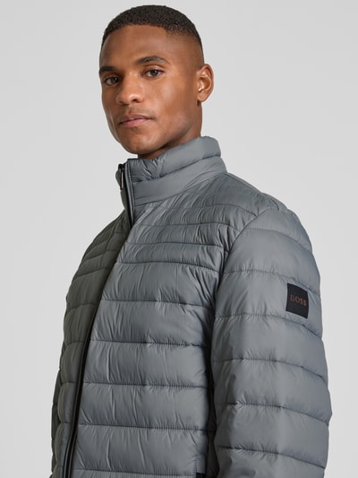 BOSS Orange Slim fit gewatteerd jack met opstaande kraag, model 'ODEN2' Antraciet - 3