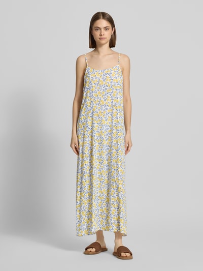 PIECES Schmales Freizeitkleid aus reiner Viskose Modell 'BARRI' Hellgelb Melange 4