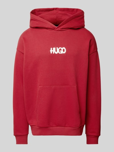 Hugo Blue Hoodie mit Label-Print Modell 'Nimayho' Rot 2