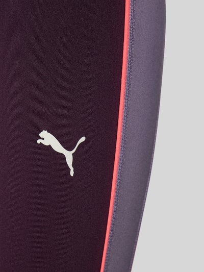 Puma Legginsy z elastycznym paskiem z logo Śliwkowy 2