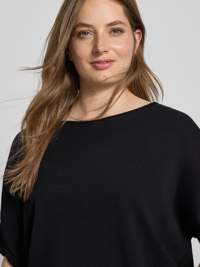 Oui Strickshirt mit Rundhalsausschnitt BLACK 3