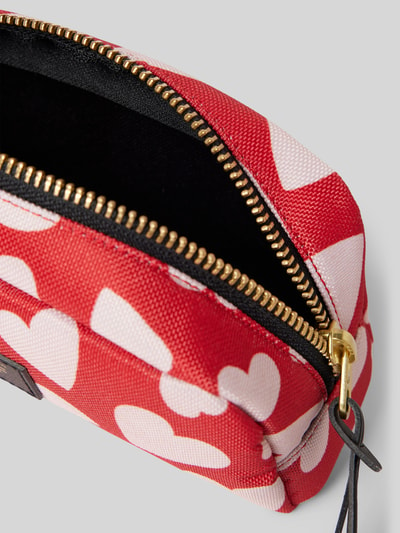 WOUF Make-uptasje in rood met all-over motiefprint, model 'Amore' Rood - 3