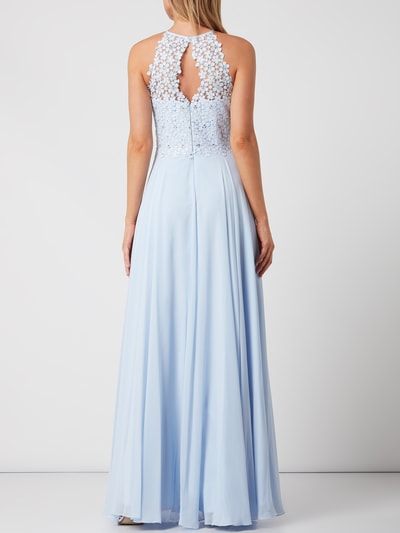 Luxuar Abendkleid aus Häkelspitze und Chiffon  Hellblau 5