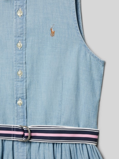 Polo Ralph Lauren Teens Kleid mit durchgehender Knopfleiste Modell 'ADALENE' Hellblau 2