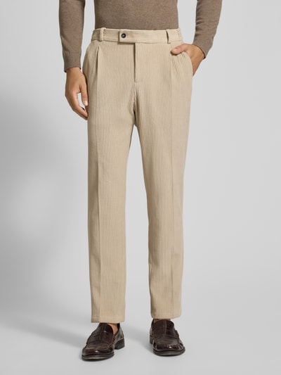 Zuitable Cordhose mit Bügelfalten und Gesäßtaschen Beige 4