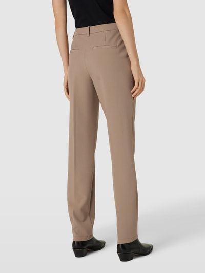 Beige effen pantalon met steekzakken