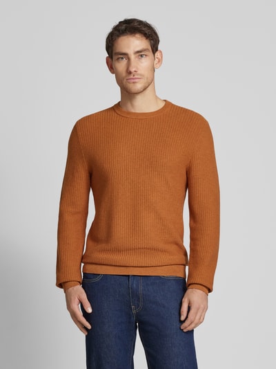 MCNEAL Strickpullover mit Strukturmuster Cognac Melange 4