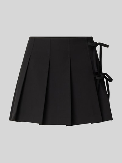 Productfoto, zwarte rok met plooien, detail met strik aan de zijkant, Ausgestellter Mini-Rock met viscose van ONLY, Dames