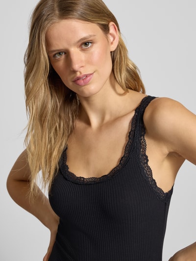 Only Slim fit top van katoenmix, model 'SARAH SHARAI' Zwart - 3