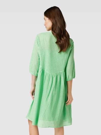 Soft Rebels Knielange jurk met broderie anglaise, model 'Brinley' Neon groen - 5