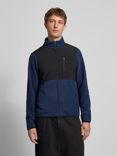 Blend Fleecejack met ritszakken, model 'MARIO' Marineblauw - 4