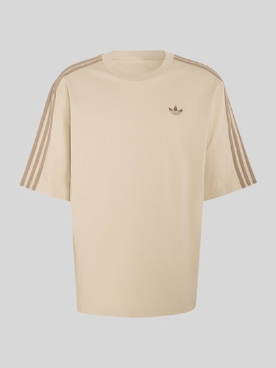 adidas Originals Loose Fit T-Shirt aus reiner Baumwolle mit Logo-Stitching Sand 2