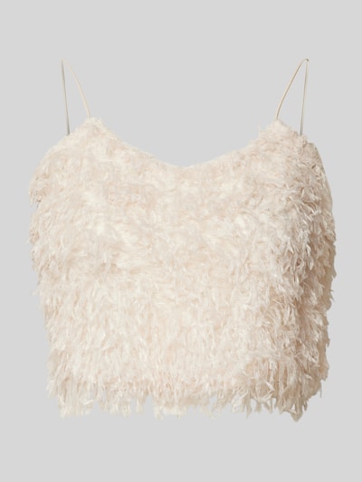 Only Crop Top mit Federn Modell 'FEATHER' Offwhite 1