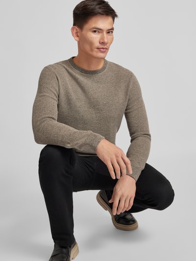 SELECTED HOMME Strickpullover mit Strukturmuster Modell 'ROSS' Mittelgrau 3