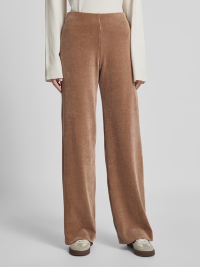 Raffaello Rossi Wide leg stoffen broek met structuurmotief, model 'ELAINE' Taupe - 4