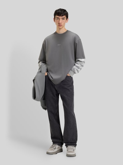 Hugo Blue Loose Fit T-Shirt aus reiner Baumwolle Modell 'NALONO' Mittelgrau 1