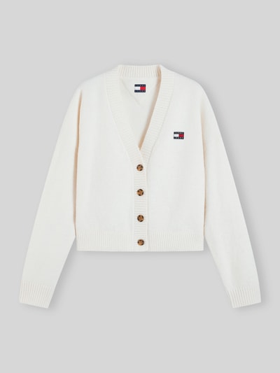 Tommy Jeans Kardigan rozpinany o kroju relaxed fit z dodatkiem wełny z alpaki i dodatek wełny Biały 2