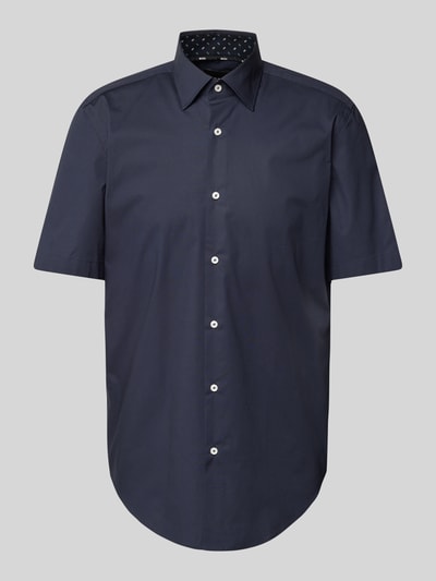 BOSS Regular fit zakelijk overhemd met 1/2-mouwen, model 'Joe' Marineblauw - 2
