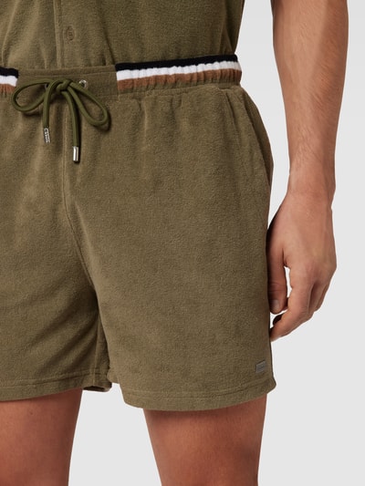 BOSS Shorts mit elastischem Label-Bund Oliv 3